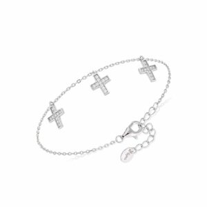 Bracelet argent rhodié charm's santa sertie de zirconium blanc 3