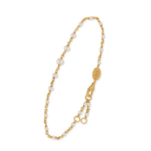 Bracelet argent doré cascade de perle blanche 4