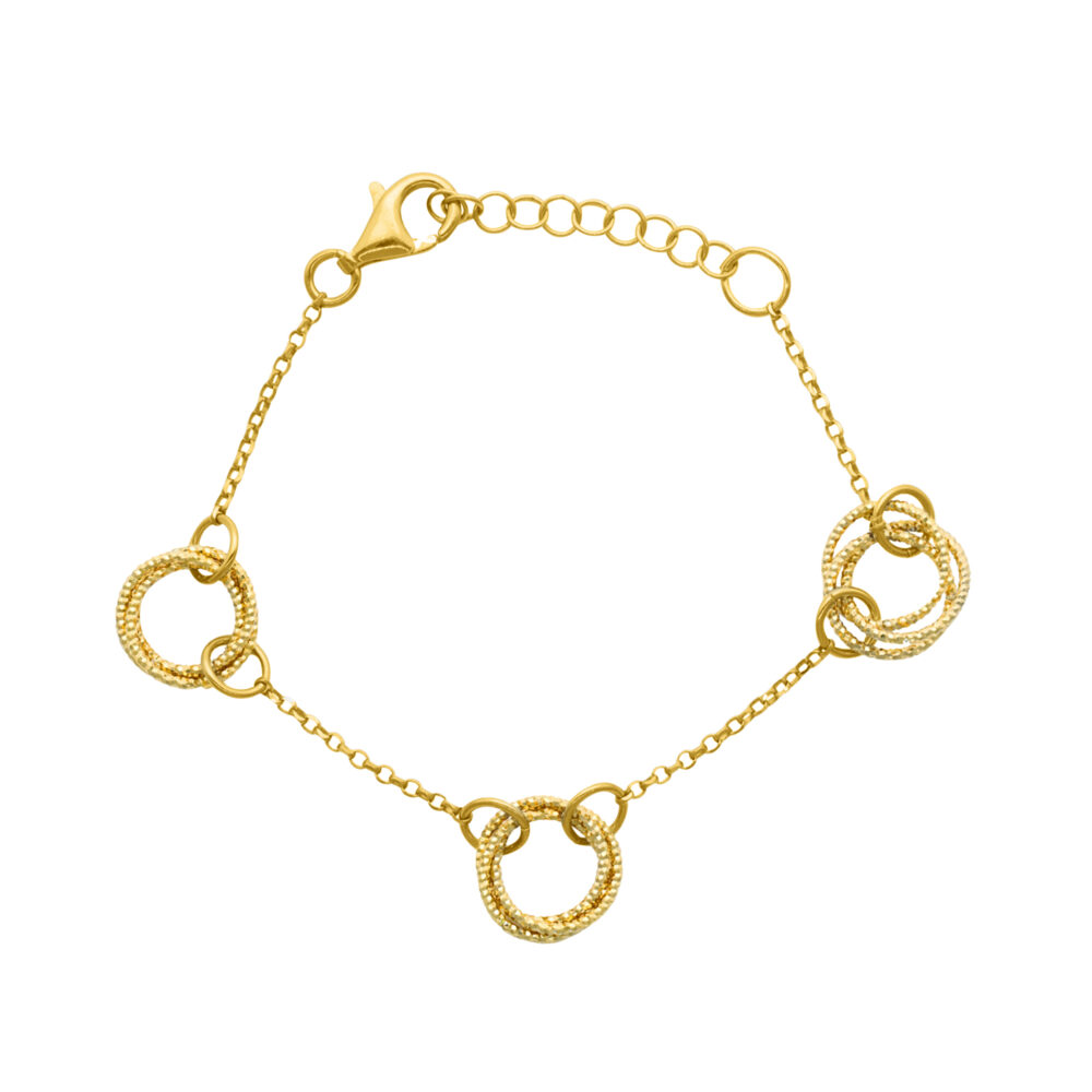 Bracelet argent doré diamanté classique