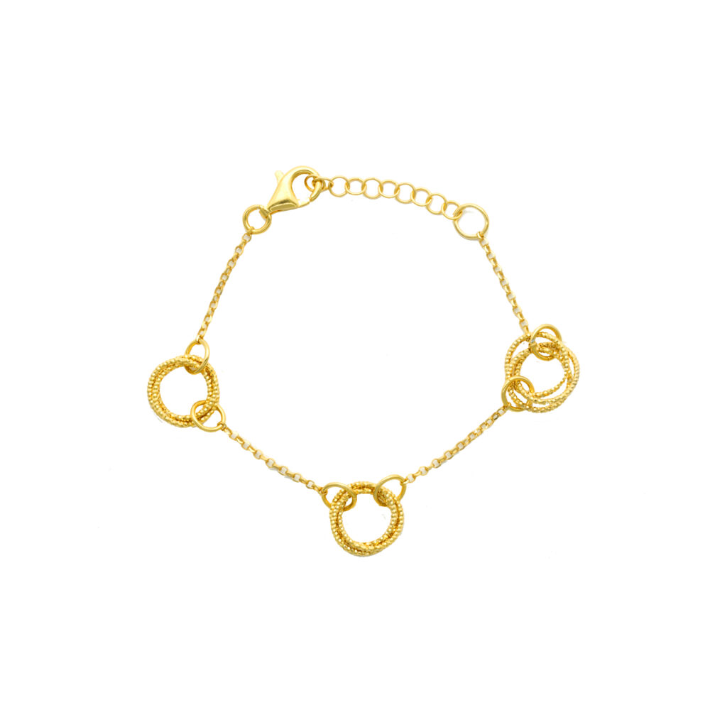 Bracelet argent doré diamanté classique