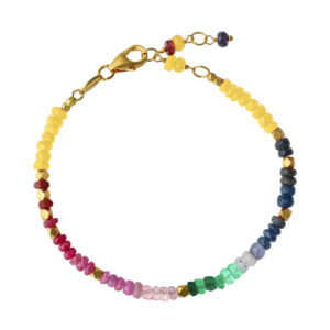 Bracelet argent doré et pierres précieuses saphir émeraude rubis 4
