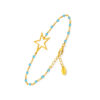 Bracelet argent doré étoile et pierre turquoise 2