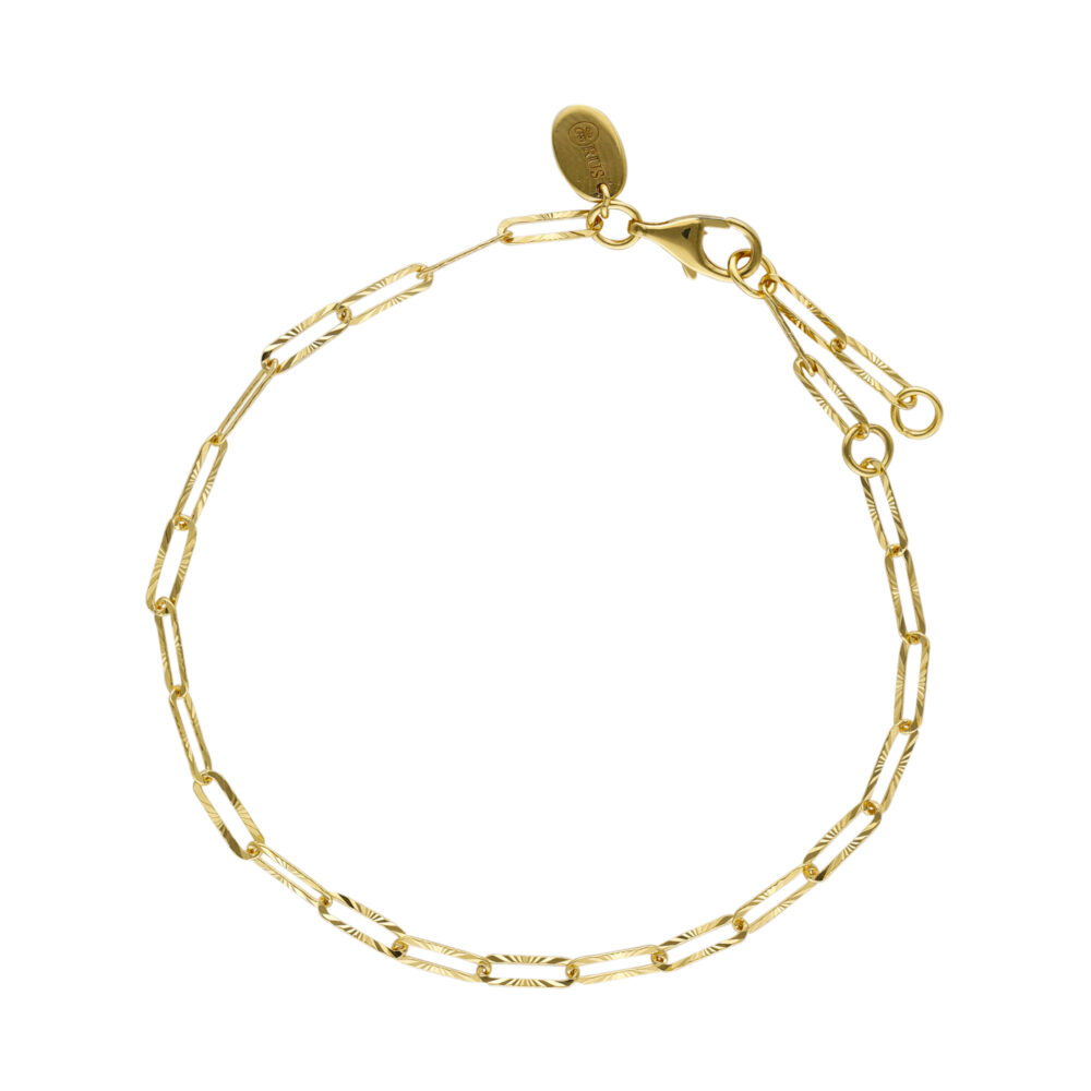 Bracelet argent doré maille diamanté
