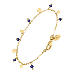 Bracelet argent doré pampilles de forme géométrique et pierre lapis 3