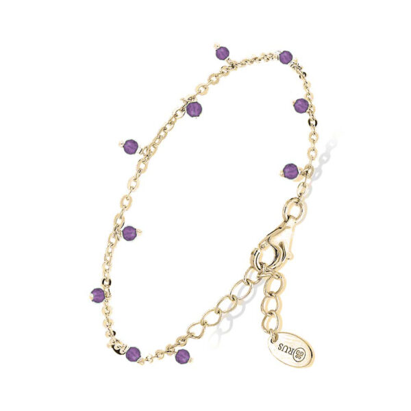 Bracelet Raffiné En Perles De Culture Améthyste Doré à L'or Jaune 14k - Plaqué Or - Fait Main