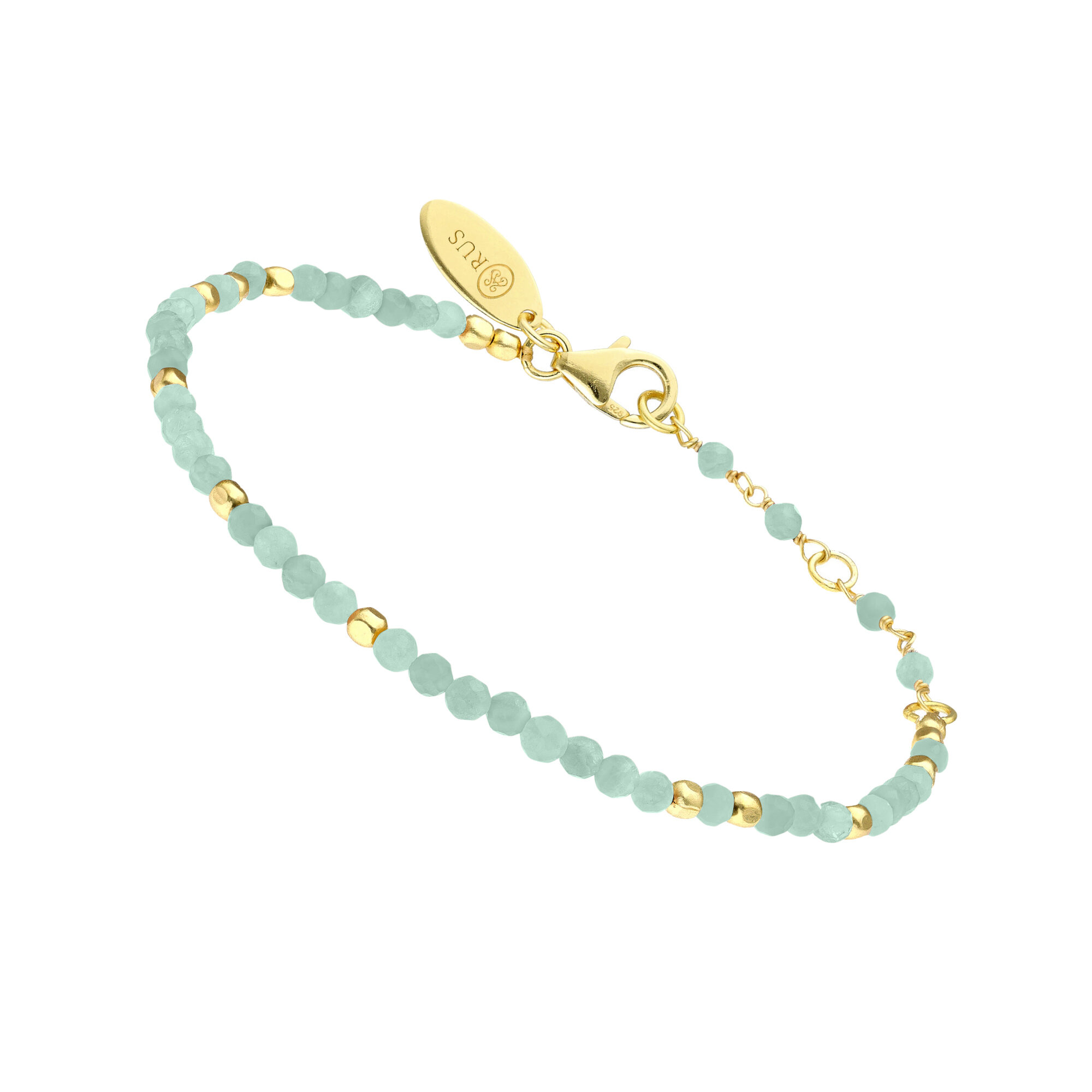 bracelet-argent-dore-simple-perles-naturelles-amazonite Bracelet argent doré simple perles naturelles amazonite 1