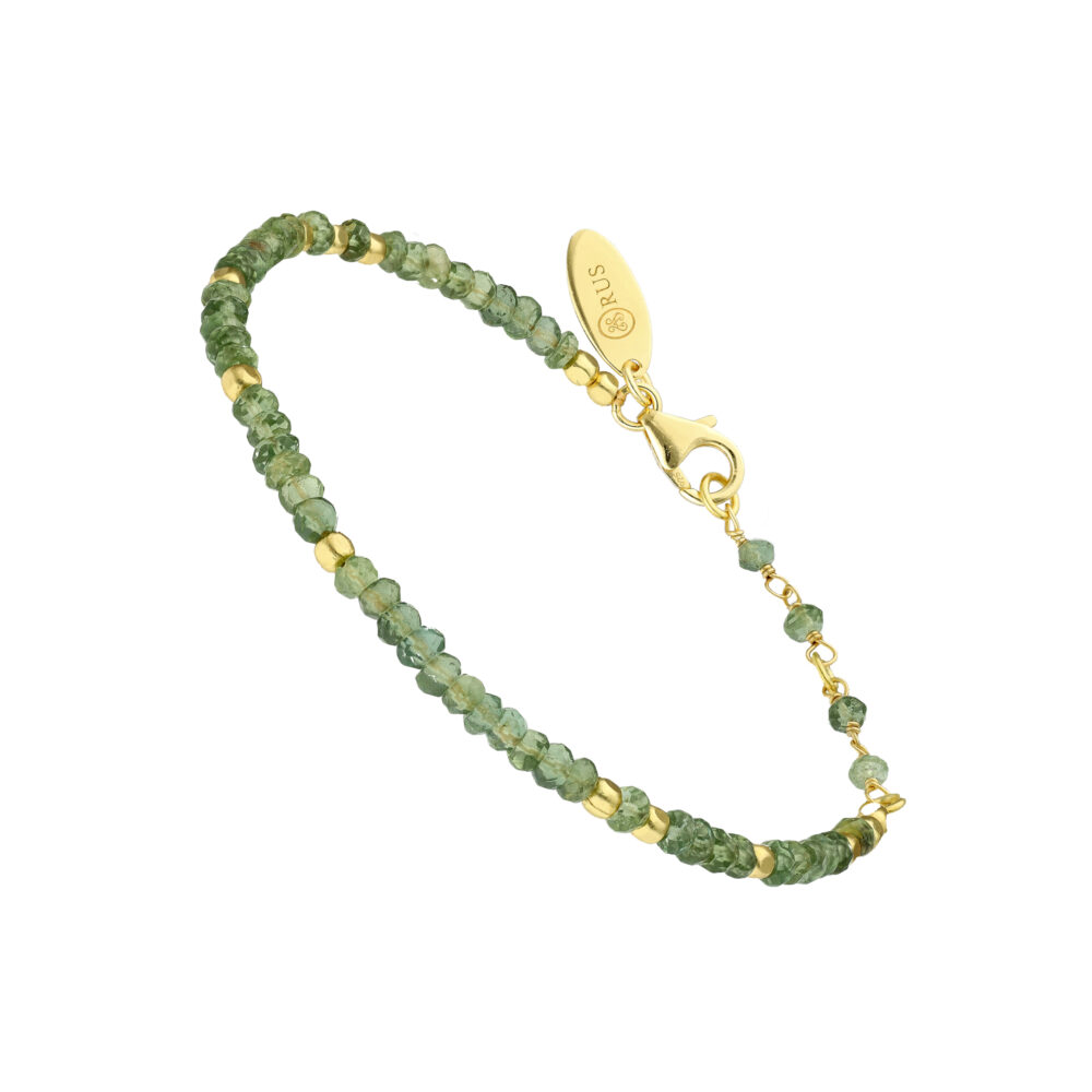 Bracelet argent doré simple perles naturelles aventurine