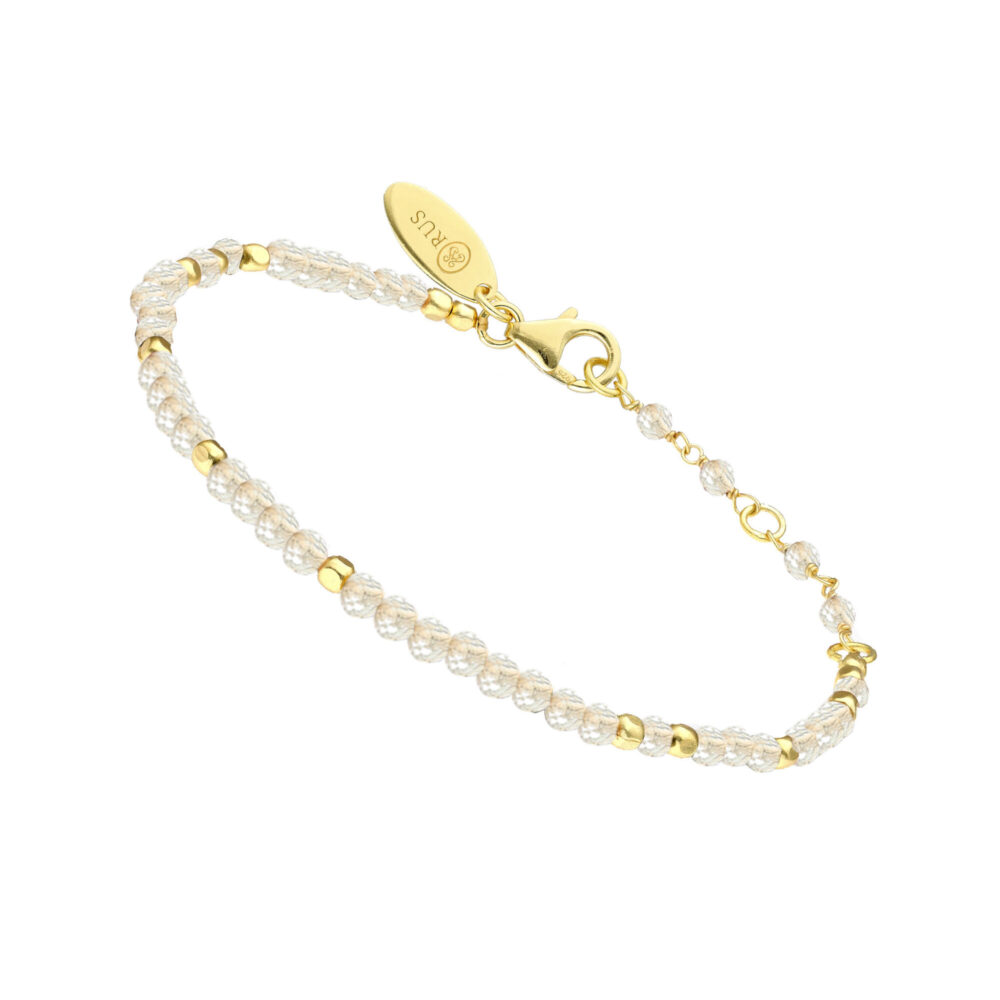 bracelet argent doré simple perles naturelles blanche