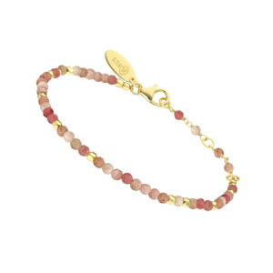 bracelet-argent-dore-simple-perles-naturelles-quartz-rose-fraise Bracelet argent doré simple perles naturelles quartz rose fraise 3