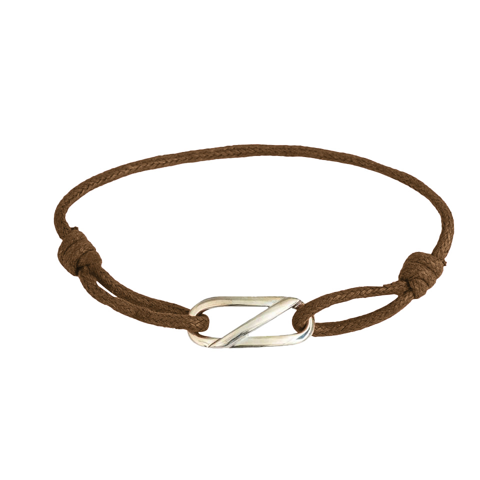Navy silver chocolate cord bracelet 1