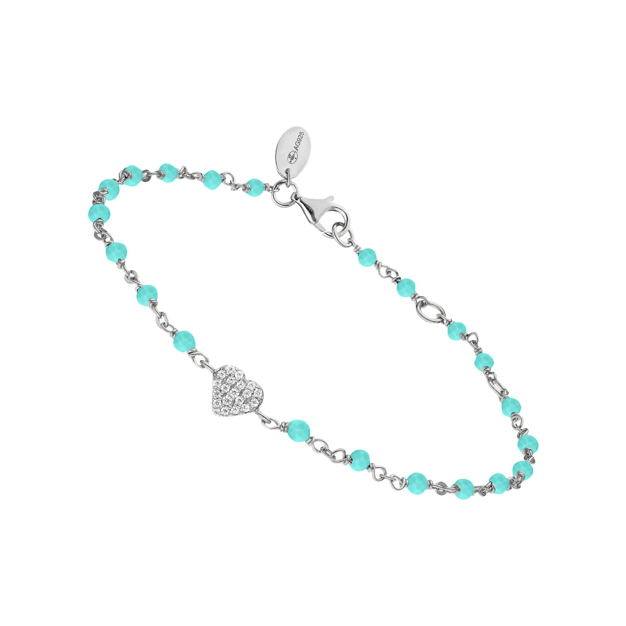 bracelet-argent-rhodie-coeur-serti-blanc-pierres-amazonite Bracelet argent rhodié cœur serti blanc pierres amazonite 1