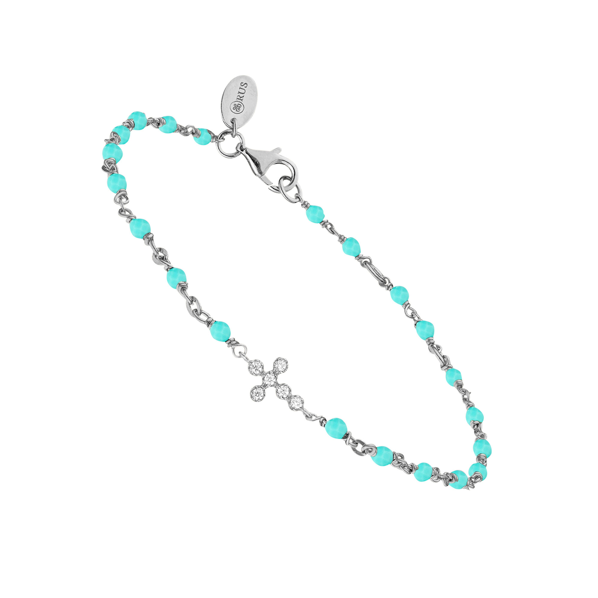 bracelet-argent-rhodie-croix-zirconium-blanc-et-pierres-amazonite Bracelet argent rhodié croix zirconium blanc et pierres amazonite 1