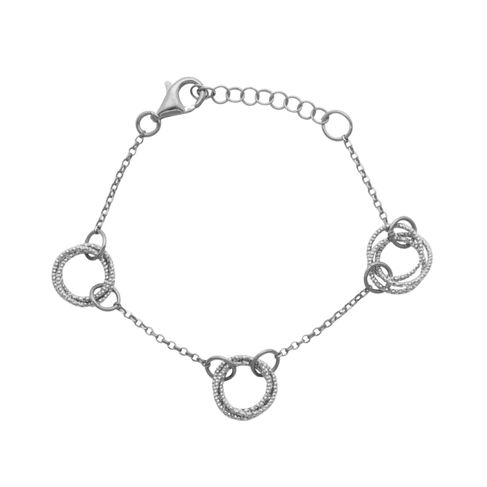 Bracelet argent rhodié diamanté classique