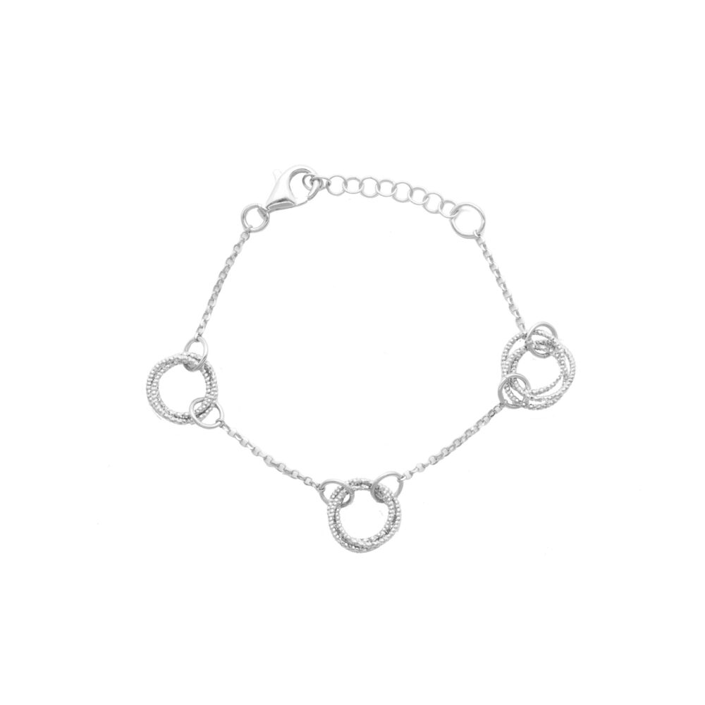 Bracelet argent rhodié diamanté classique