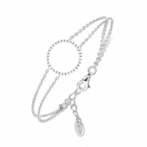 Bracelet argent rhodié cercle de vie serti 3