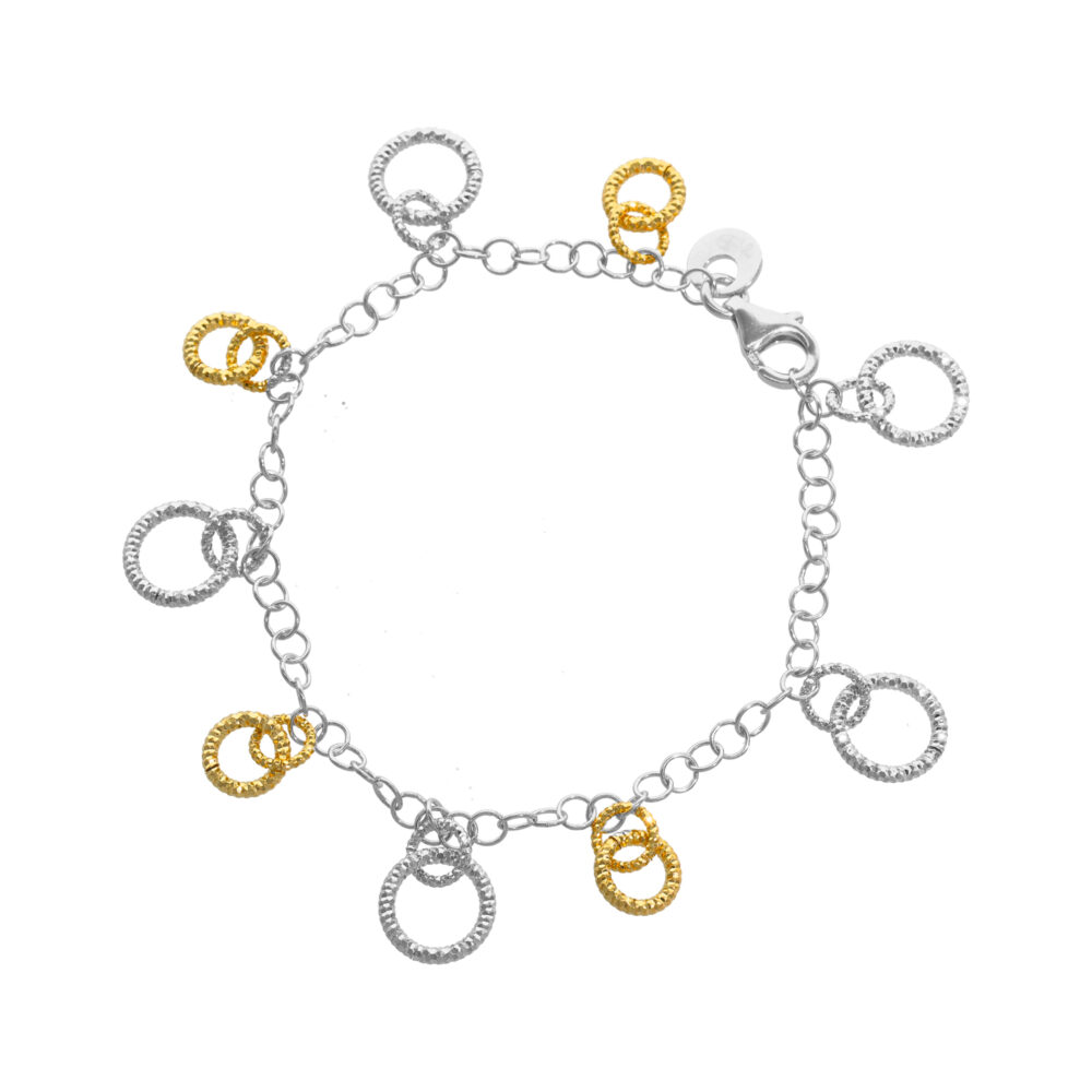 Bracelet bicolore avec pampilles cercles 1