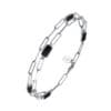 Bracelet double tour chaine argent celine pierre onyx 2
