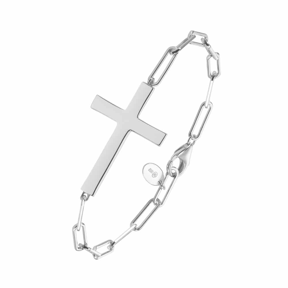 Bracelet chaine argent croix marie 1
