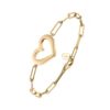 Bracelet chaine argent doré cœur valentine 1
