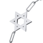 Bracelet chaine argent rhodié étoile de david 5