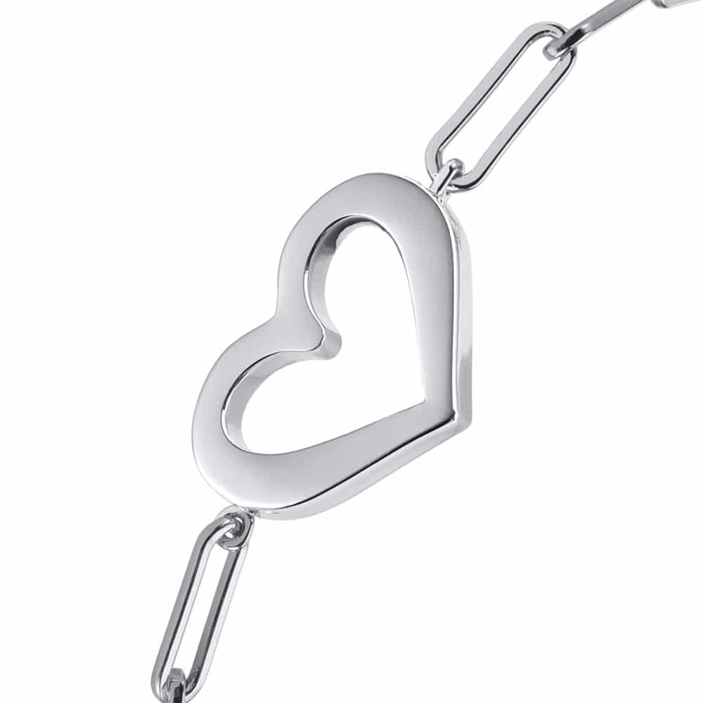 Bracelet chaine argent rhodié cœur valentine 2