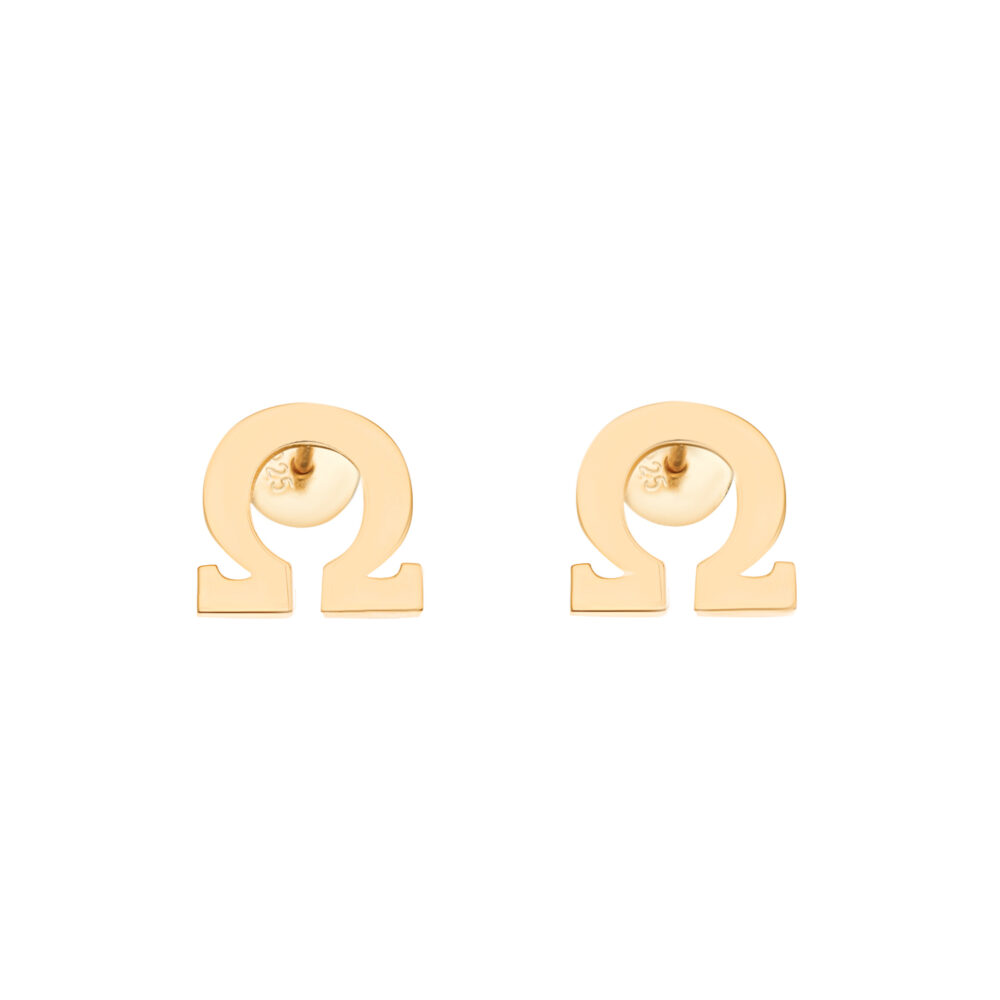 Boucles d'oreilles en argent doré Omega 1