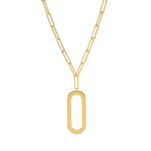 Collier chaine argent rhodié ovale doré eva 3