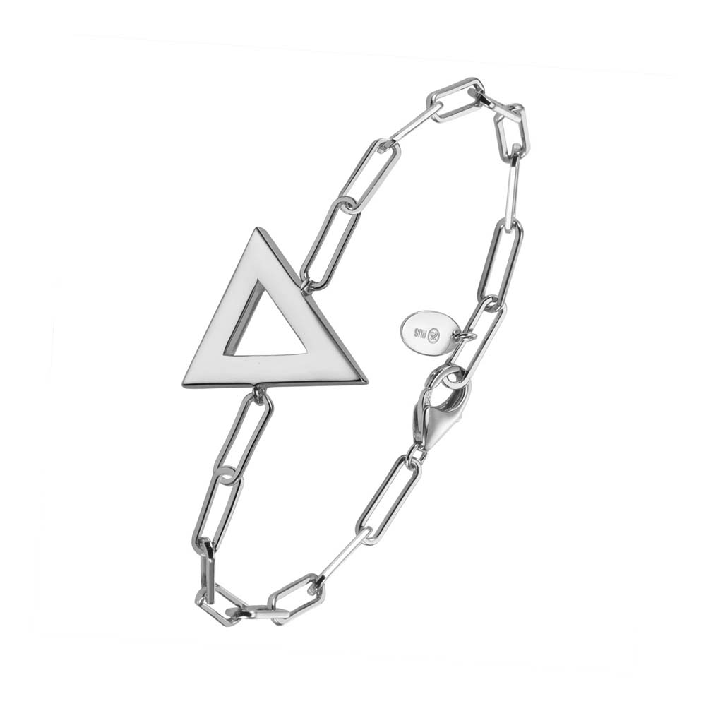Bracelet chaine argent rhodié triangle tal 1