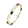 Bracelet double tour chaine doré argent celine pierre onyx 2