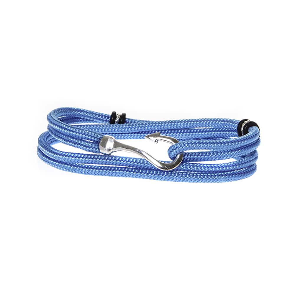 Double turn turquoise cord bracelet with silver hook 1