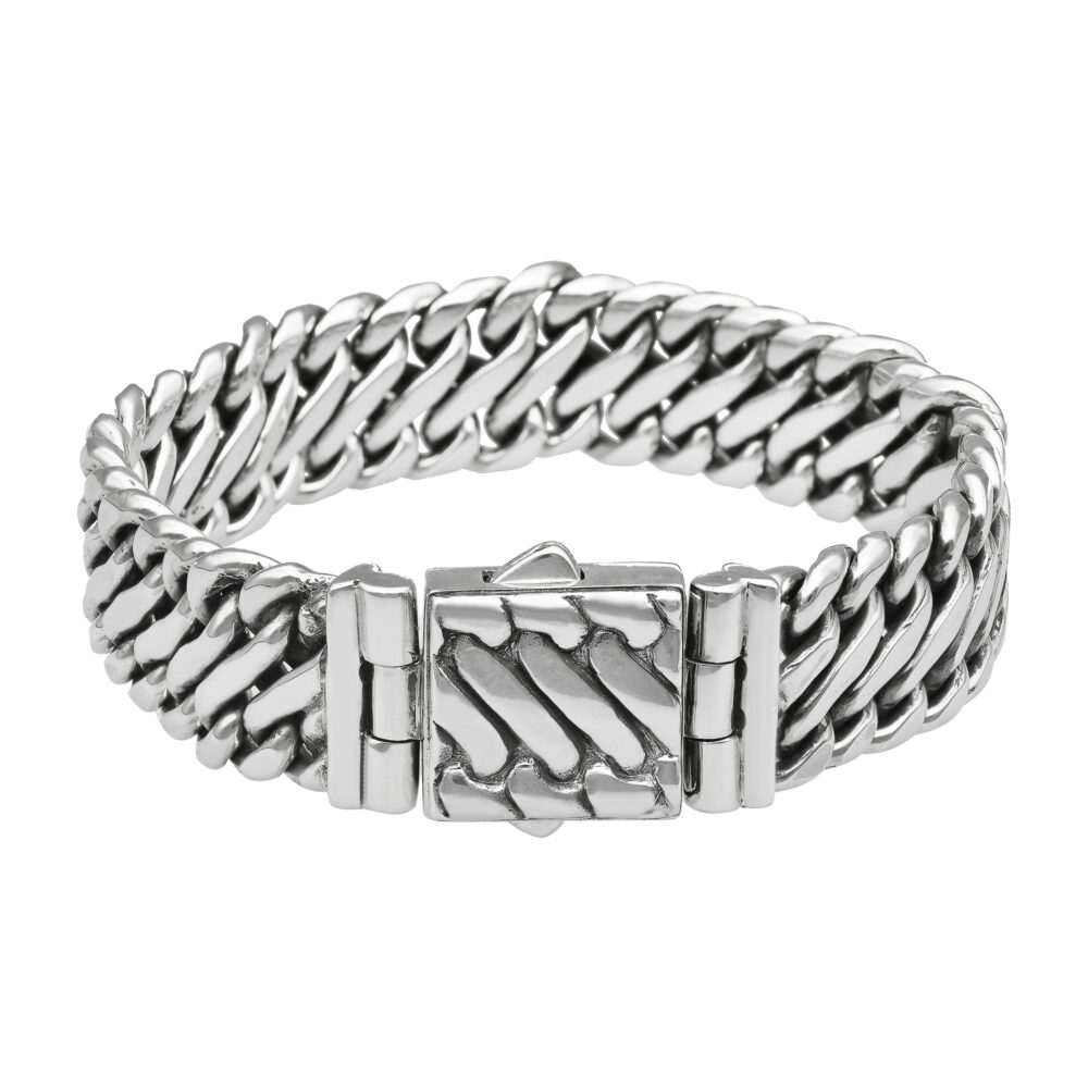 Men's Curb Bracelet Silver