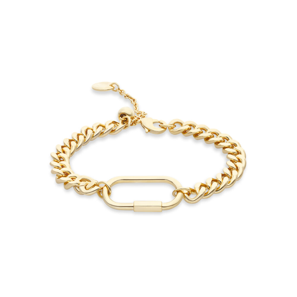Golden oval element chain bracelet 1