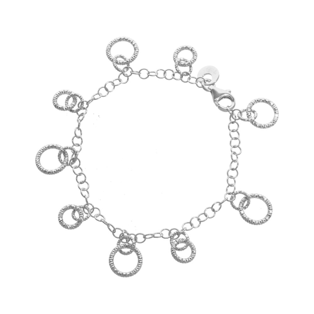 Bracelet en argent avec pampilles cercles 1