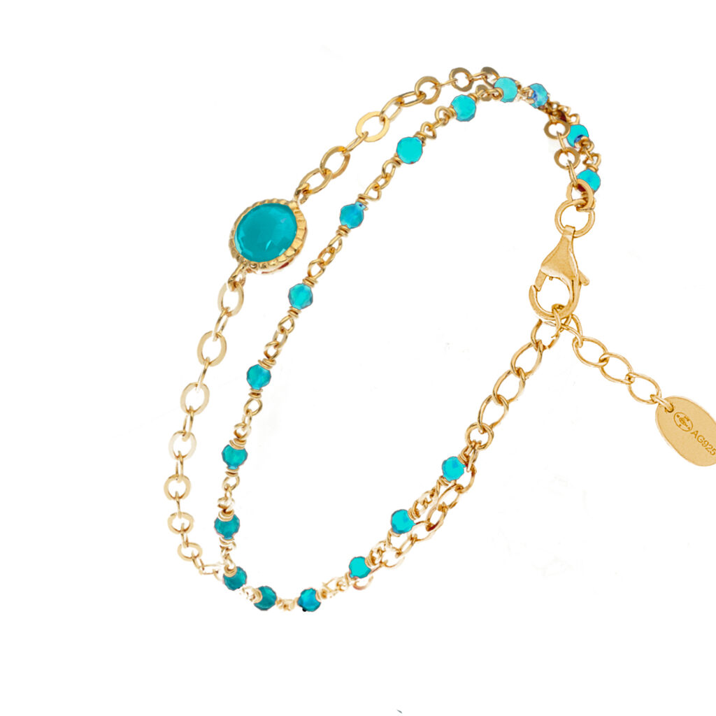 Bracelet - Argent doré & cristal