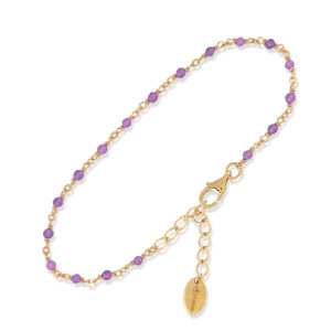 bracelet-en-argent-dore-pierres-amethyste Bracelet en argent doré pierres amethyste 3