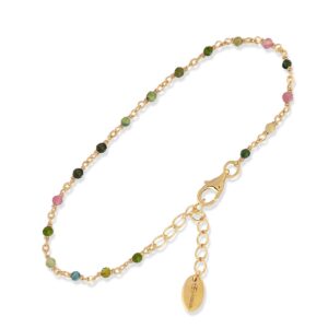 Bracelet en argent doré pierres tourmaline 3