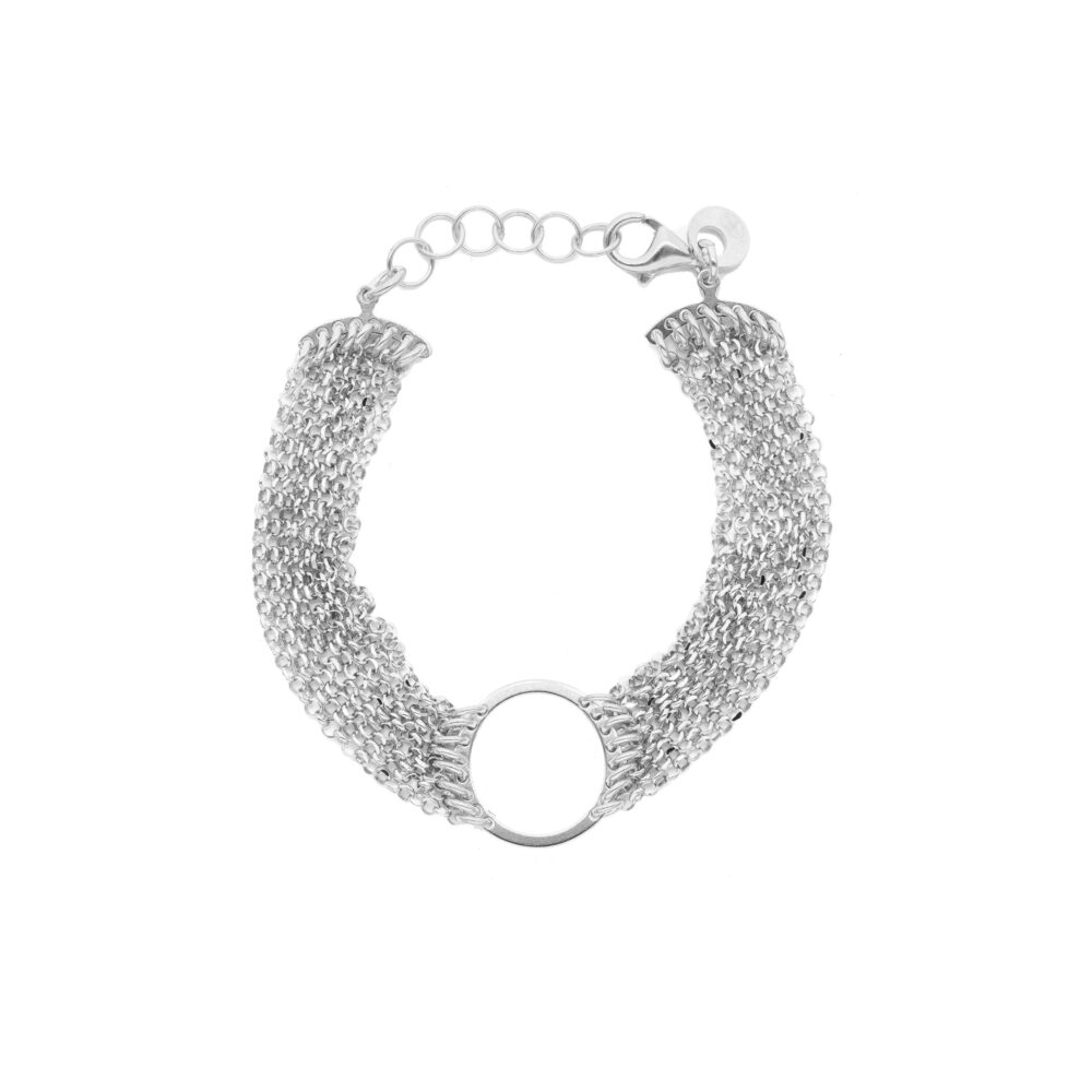 Bracelet en argent rhodié cercle multi-chaine