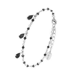 bracelet-en-argent-rhodier-goutes-rouge Bracelet en argent rhodié gouttes noires 3