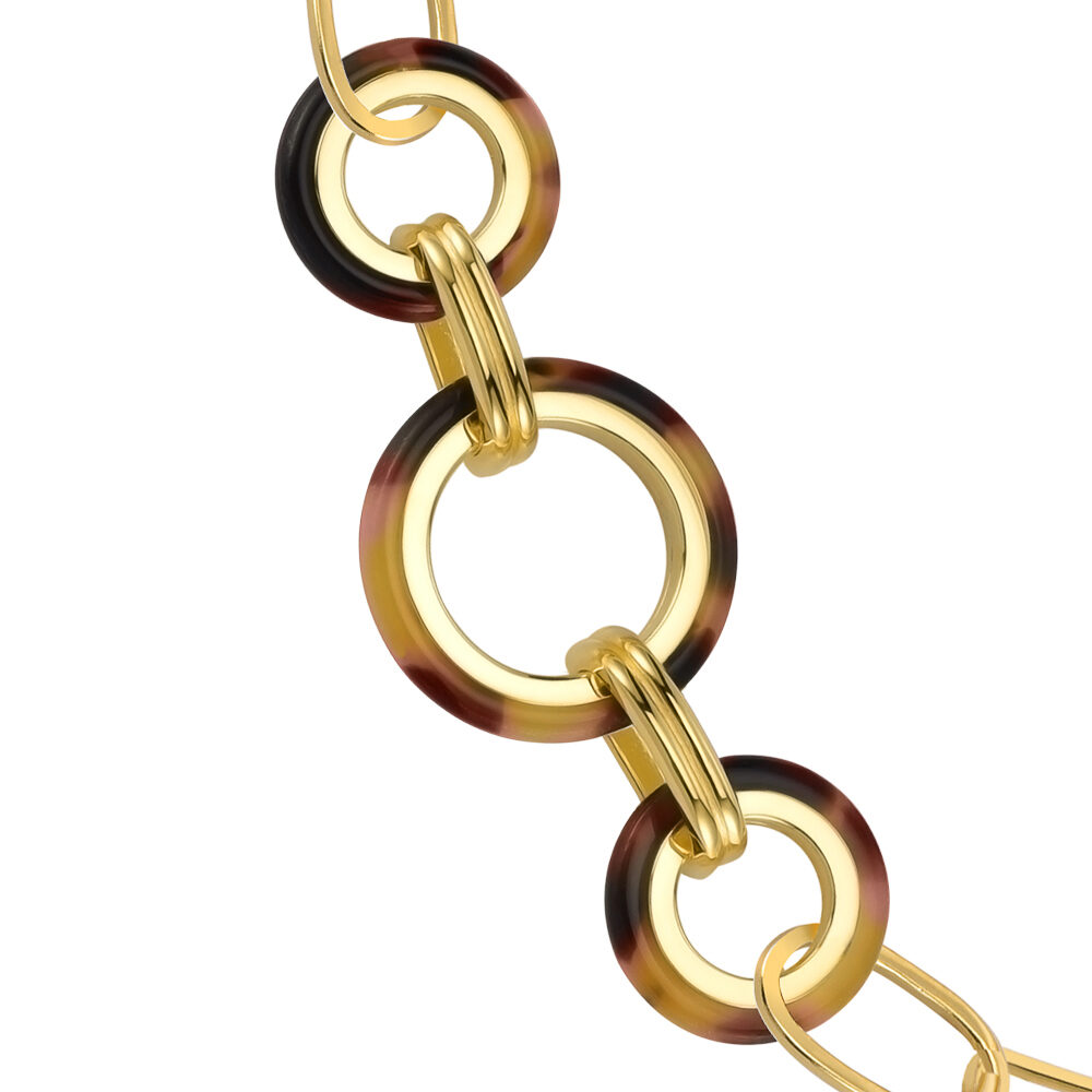 Bracelet en argent plusieurs ronds doré et acétate écaille marron anaïs 3