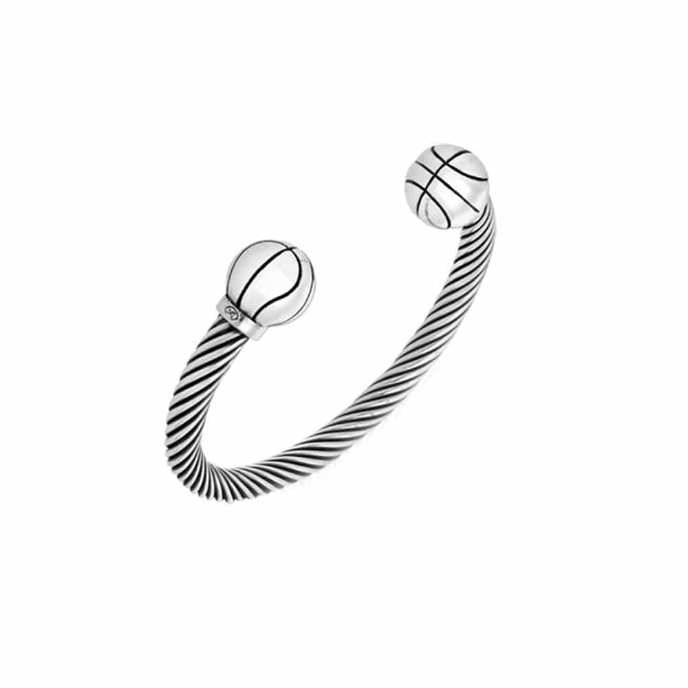 Men's silver basketball bracelet 1
