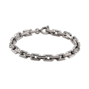 Bracelet homme argent maille facettée 4