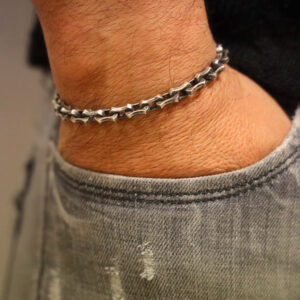 bracelet-homme-argent-maille-mecanique Bracelet homme argent maille mécanique 4