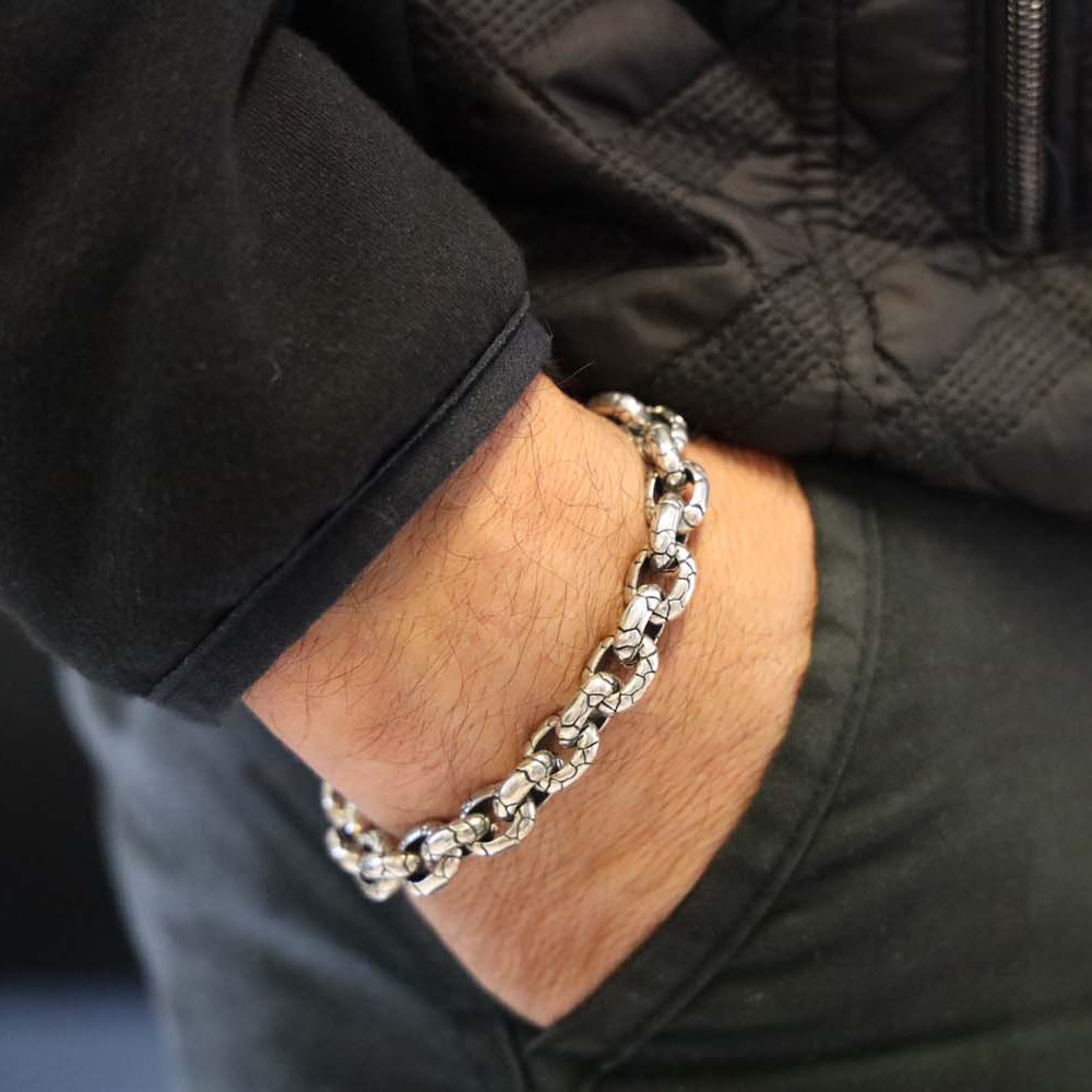 Men's silver seed bracelet 2