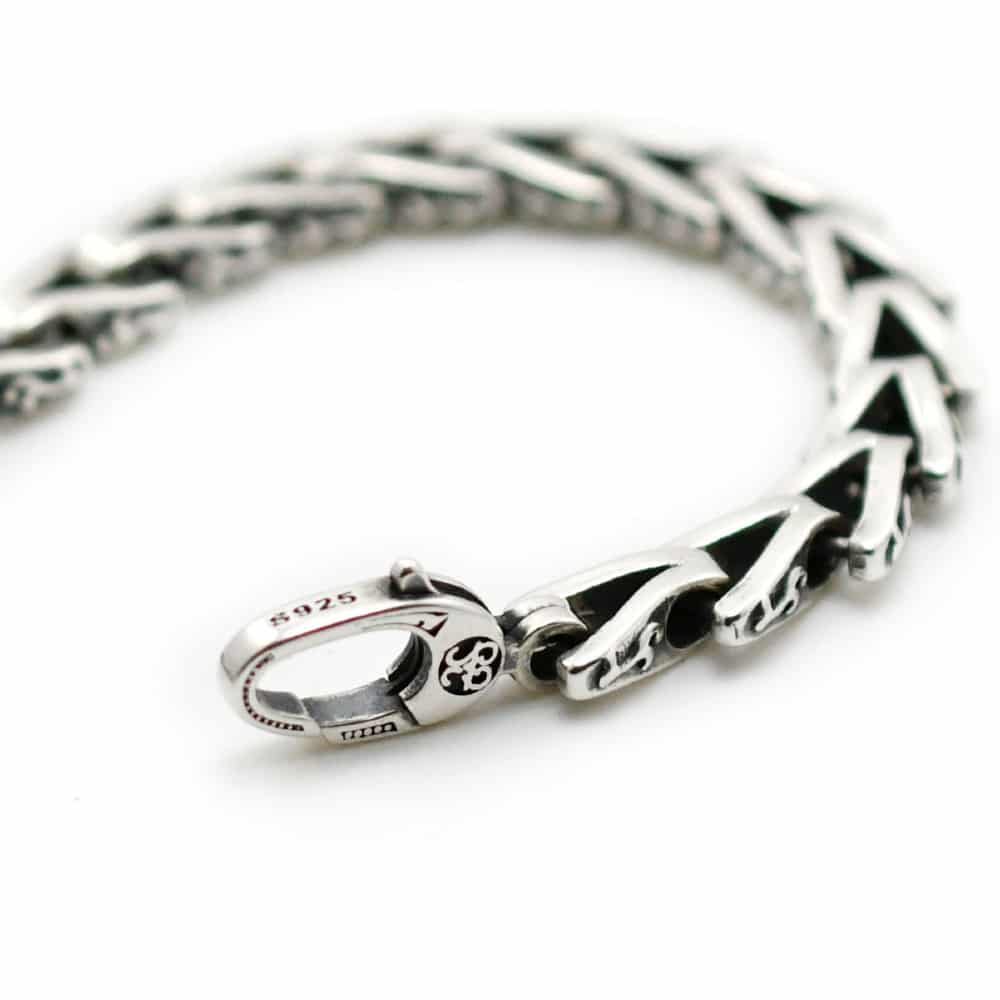 Men's silver bracelet with tribal structure 6