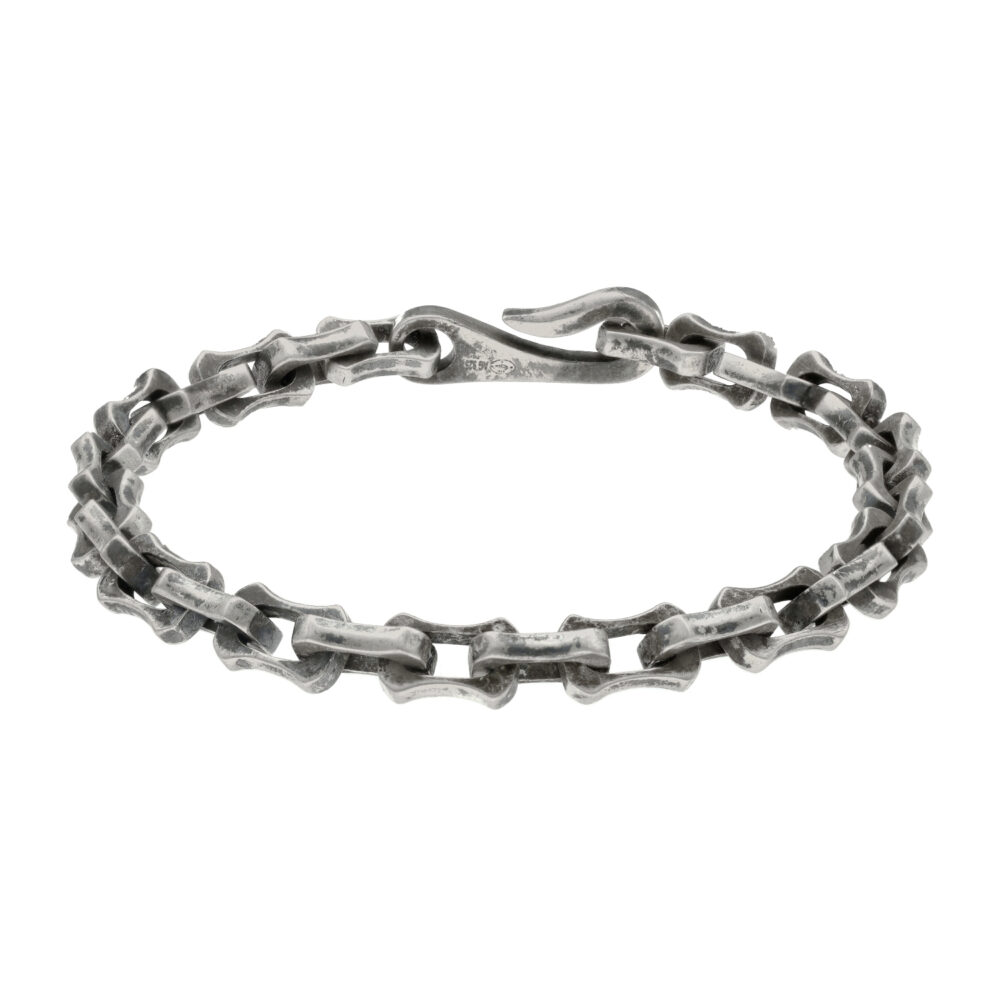 Men's silver mechanical mesh bracelet 1