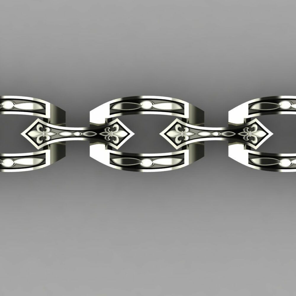 Men's silver bracelet with tribal structure chain link 5