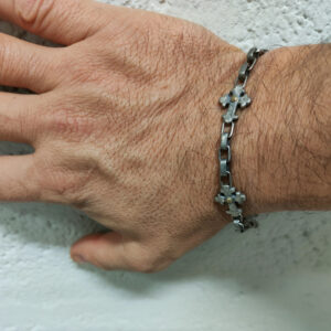Bracelet homme gourmette argent croix templier 6