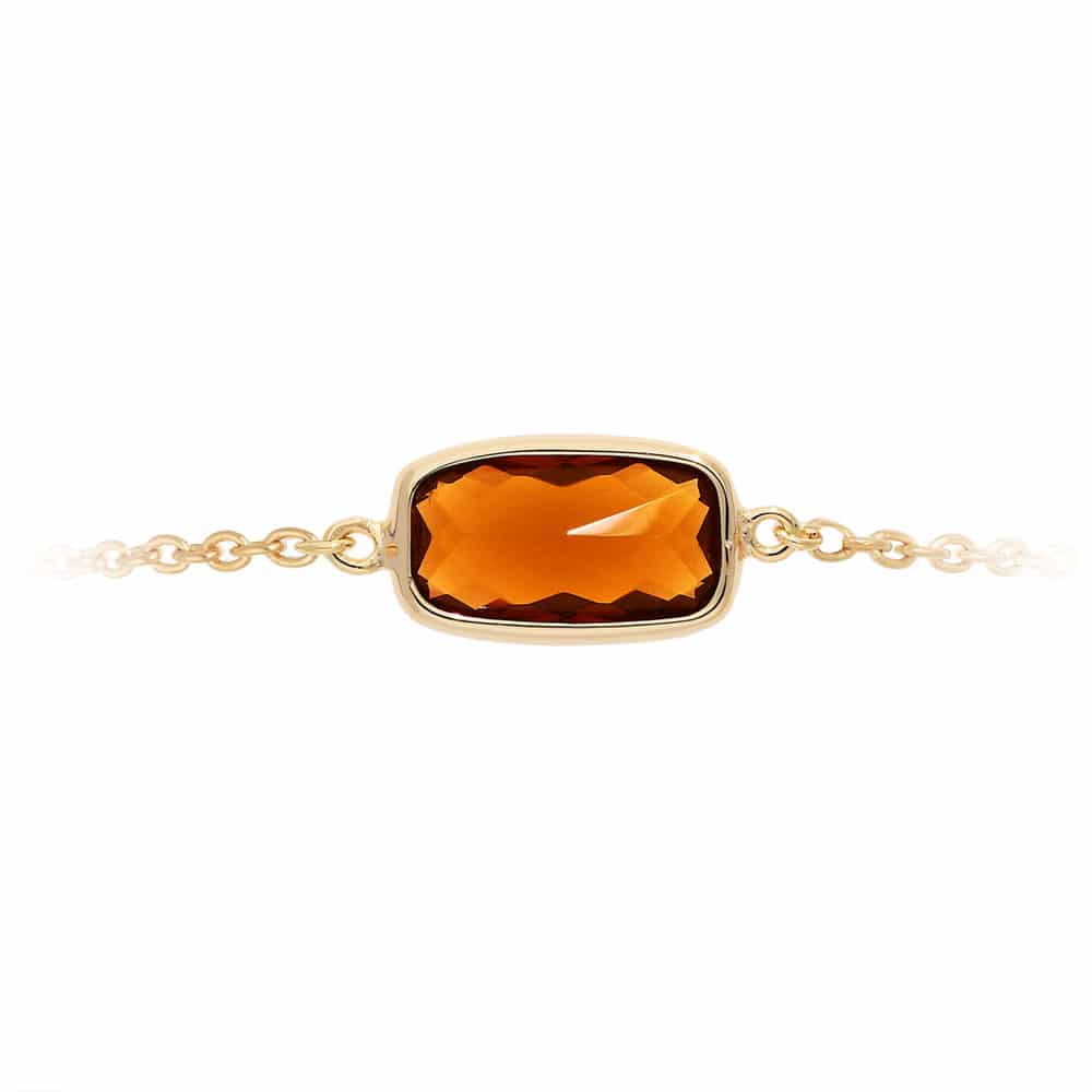 Bracelet petit galet argent doré pierre orange 4