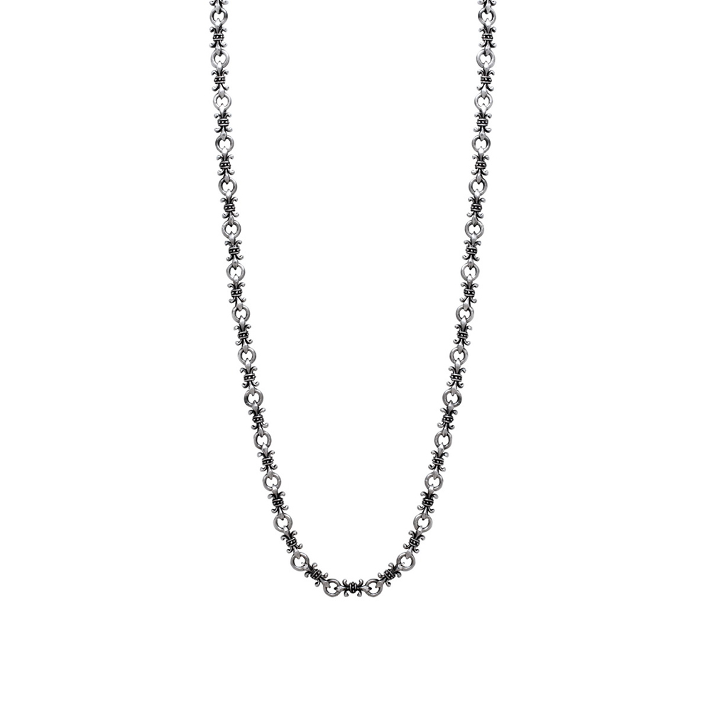 Collier Chaîne Argent Massif Maille Cubique, Ancien, Bijou Vintage Unique !