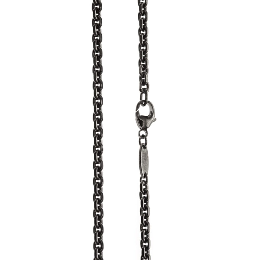 Alternative view of Chaine argent massif maille forçat facettée noire